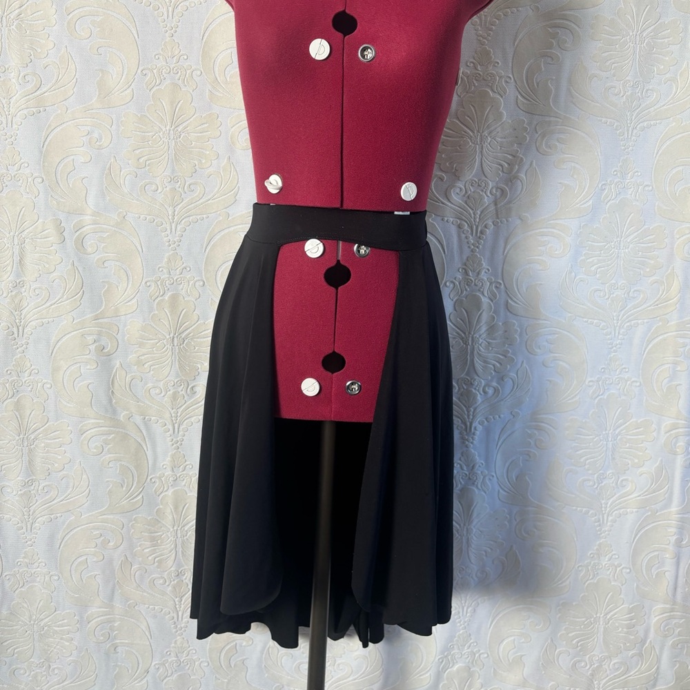 Black Open Front Skirt